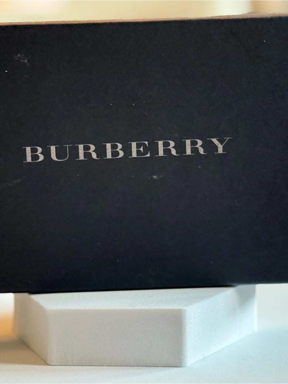 Burberry Black Leather and Beige Nova Check Card Holder